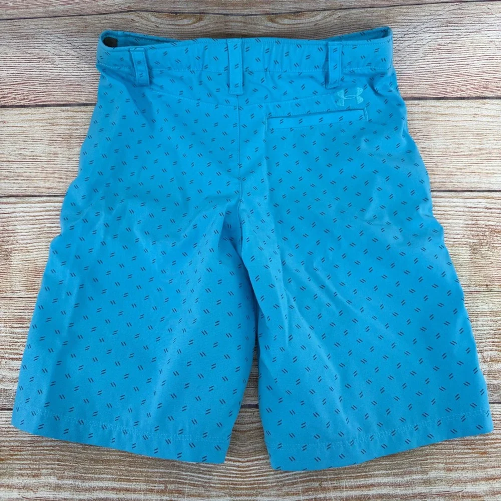 Under Armour Boys Blue‎ Dash Print HeatGear Golf Shorts Size Youth Medium YMD